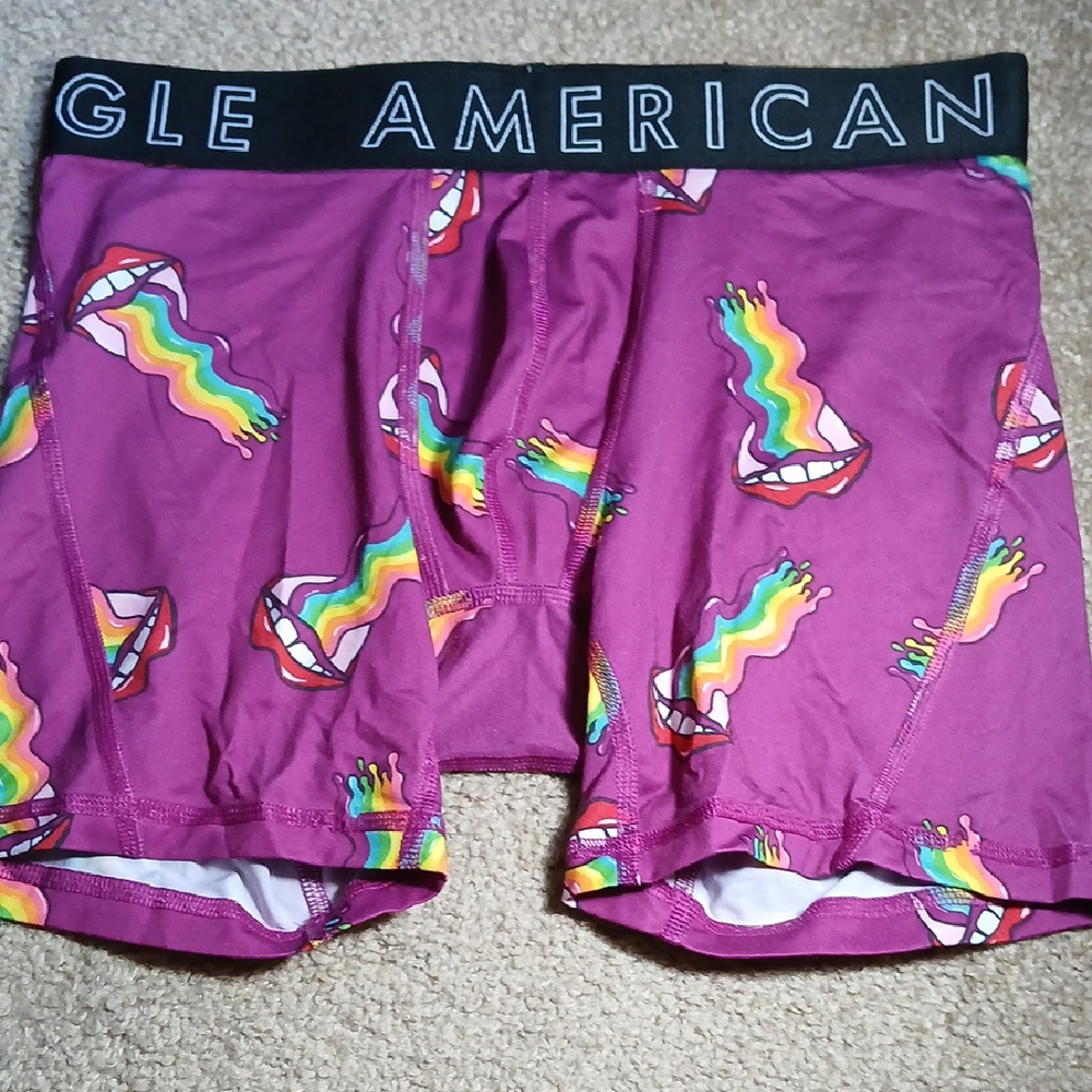 American Eagle Outfitters Purple Boxer Briefs with Rainbow Print
